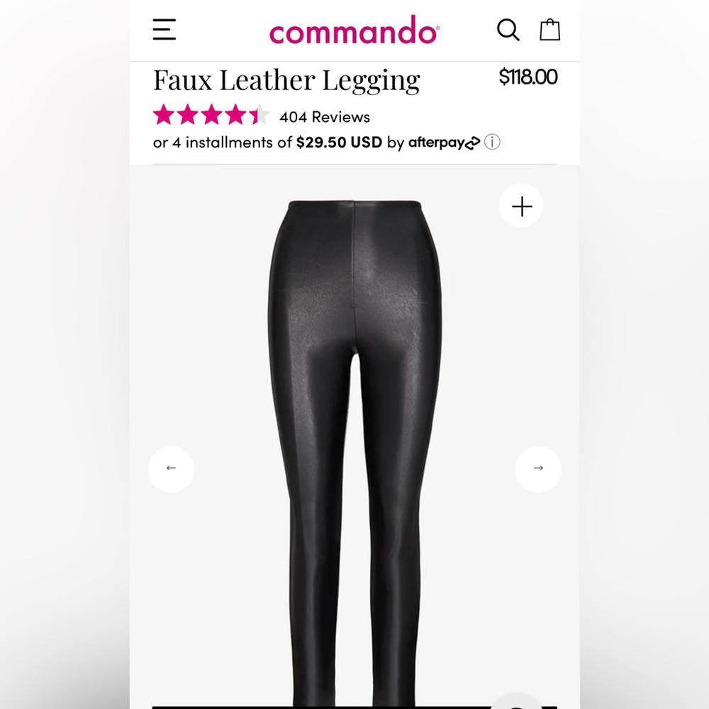 Black faux leather leggings. Never been worn, NWT